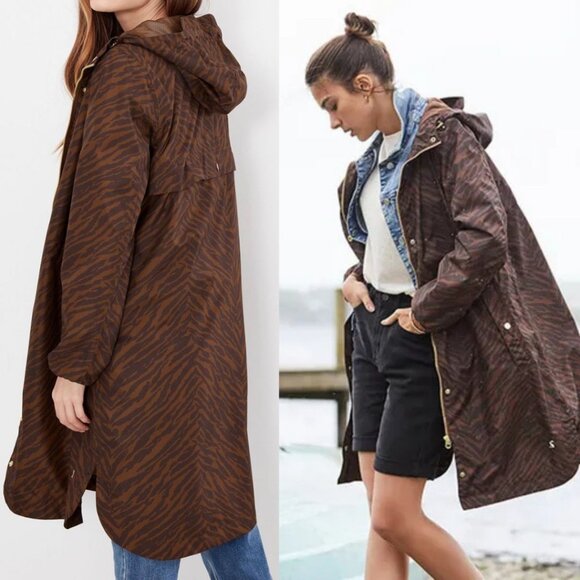 Joules - Waybridge Waterproof Raincoat 217476 | Brown Zebra | Size 2 U.S. - Picture 1 of 13